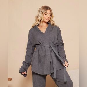 PrettyLittleThing Gray Cardigan Sweater